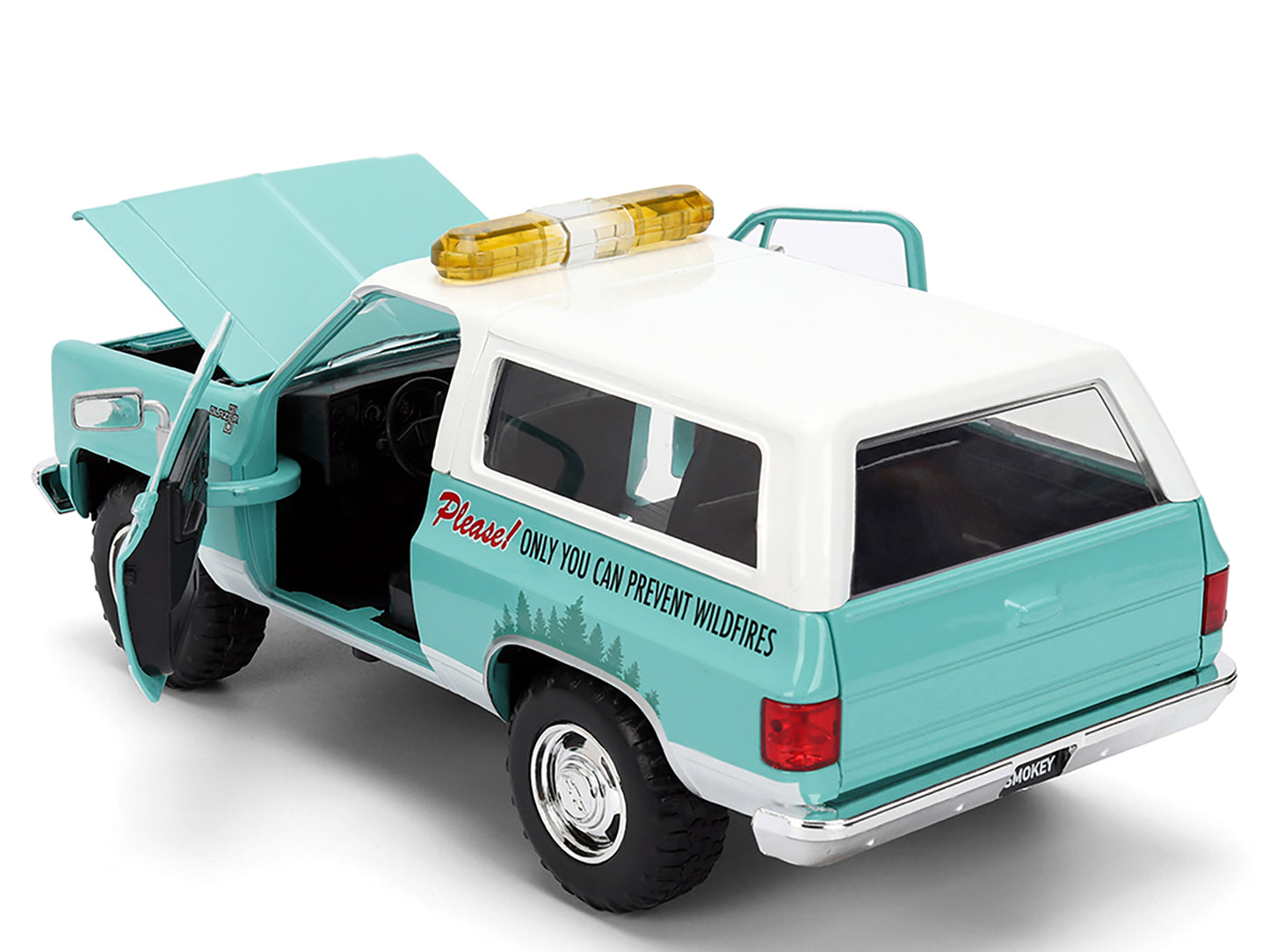 1980 Chevrolet Blazer Light Green with White Top and Graphics Smokey Bear Diecast Figure "Smokey Bear" "Hollywood Rides" Series 1/24 Model by Jada <h2>1980 Jada</h2> <p>High-quality car perfect for co