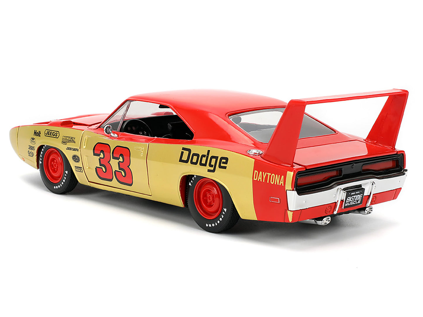 1969 Dodge Charger Daytona #33 Red and Gold Metallic with Graphics "Bigtime Muscle" Series 1/24 Diecast Model Car by Jada <h2>1969 Jada</h2> <p>High-quality perfect for collectors enthusiasts. Feature