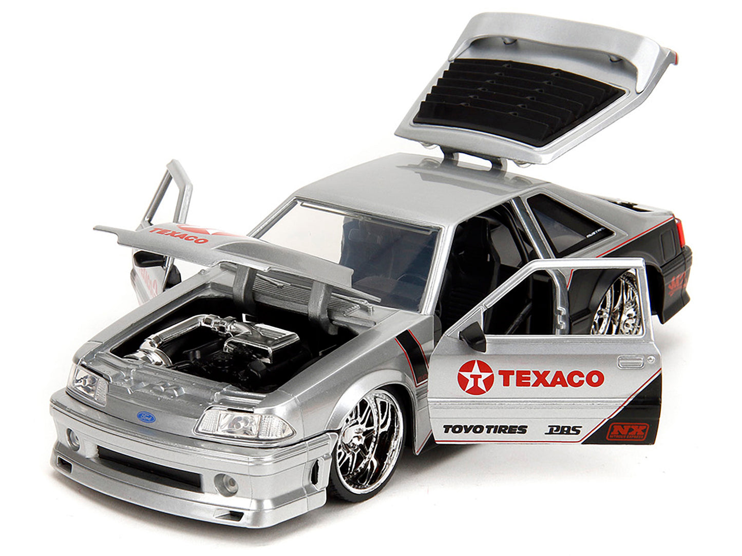 1989 Ford Mustang GT "Texaco" Silver Metallic and Matt Black "Bigtime Muscle" Series 1/24 Diecast Model Car by Jada <h2>1989 Jada</h2> <p>High-quality perfect for collectors enthusiasts. Features deta