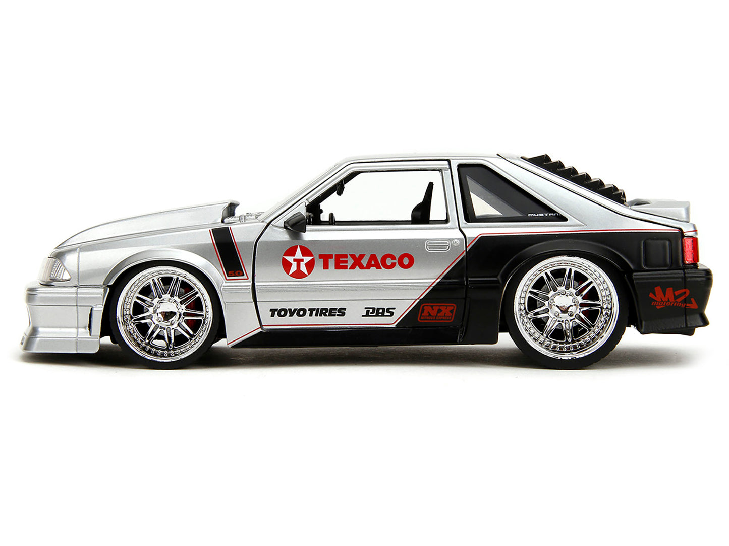 1989 Ford Mustang GT "Texaco" Silver Metallic and Matt Black "Bigtime Muscle" Series 1/24 Diecast Model Car by Jada <h2>1989 Jada</h2> <p>High-quality perfect for collectors enthusiasts. Features deta