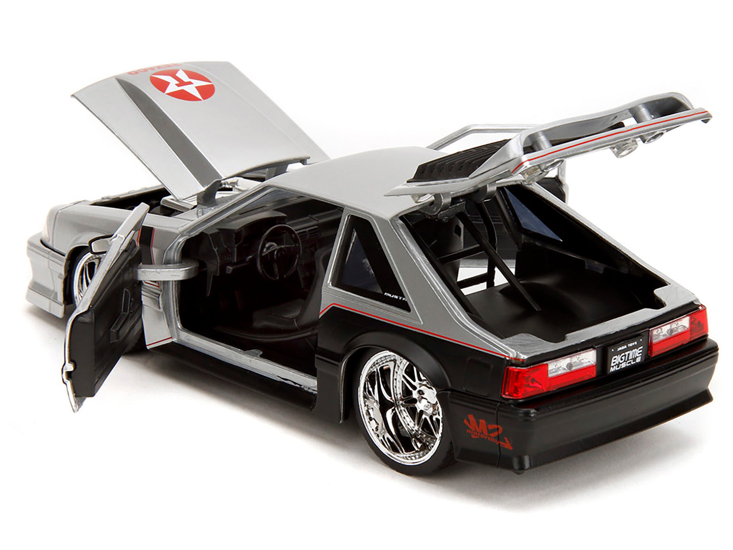 1989 Ford Mustang GT "Texaco" Silver Metallic and Matt Black "Bigtime Muscle" Series 1/24 Diecast Model Car by Jada <h2>1989 Jada</h2> <p>High-quality perfect for collectors enthusiasts. Features deta