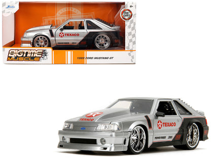 1989 Ford Mustang GT "Texaco" Silver Metallic and Matt Black "Bigtime Muscle" Series 1/24 Diecast Model Car by Jada <h2>1989 Jada</h2> <p>High-quality perfect for collectors enthusiasts. Features deta