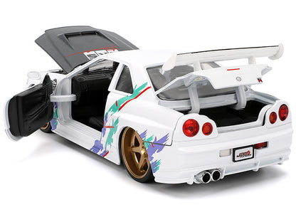 2002 Nissan Skyline GT-R (R34) RHD (Right Hand Drive) "HKS Power" White with Carbon Hood and Graphics "JDM Tuners" Series 1/24 Diecast Model Car by Jada <h2>2002 Jada</h2> <p>High-quality perfect for