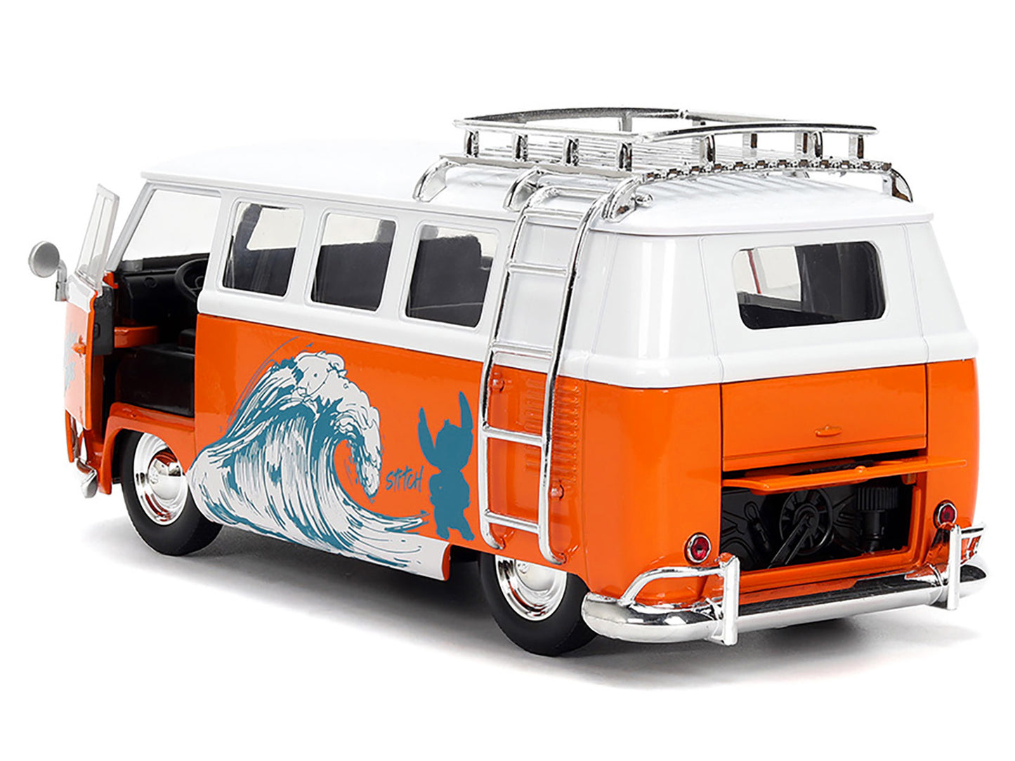 1961 Volkswagen Bus "Catching Waves" White and Orange with Stich Diecast Figure "Disney's Stitch" "Hollywood Rides" Series 1/24 Model by Jada <h2>1961 Jada</h2> <p>High-quality car perfect for collect