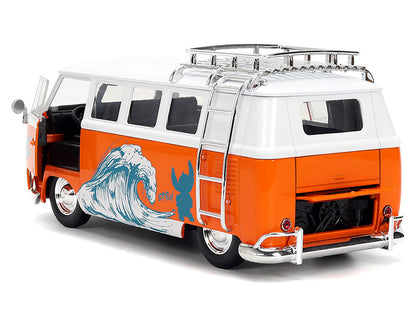 1961 Volkswagen Bus "Catching Waves" White and Orange with Stich Diecast Figure "Disney's Stitch" "Hollywood Rides" Series 1/24 Model by Jada <h2>1961 Jada</h2> <p>High-quality car perfect for collect