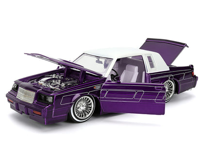 1987 Buick Grand National Candy Purple with Graphics and White Top Interior "Bigtime Muscle" Series 1/24 Diecast Model Car by Jada <h2>1987 Jada</h2> <p>High-quality perfect for collectors enthusiasts