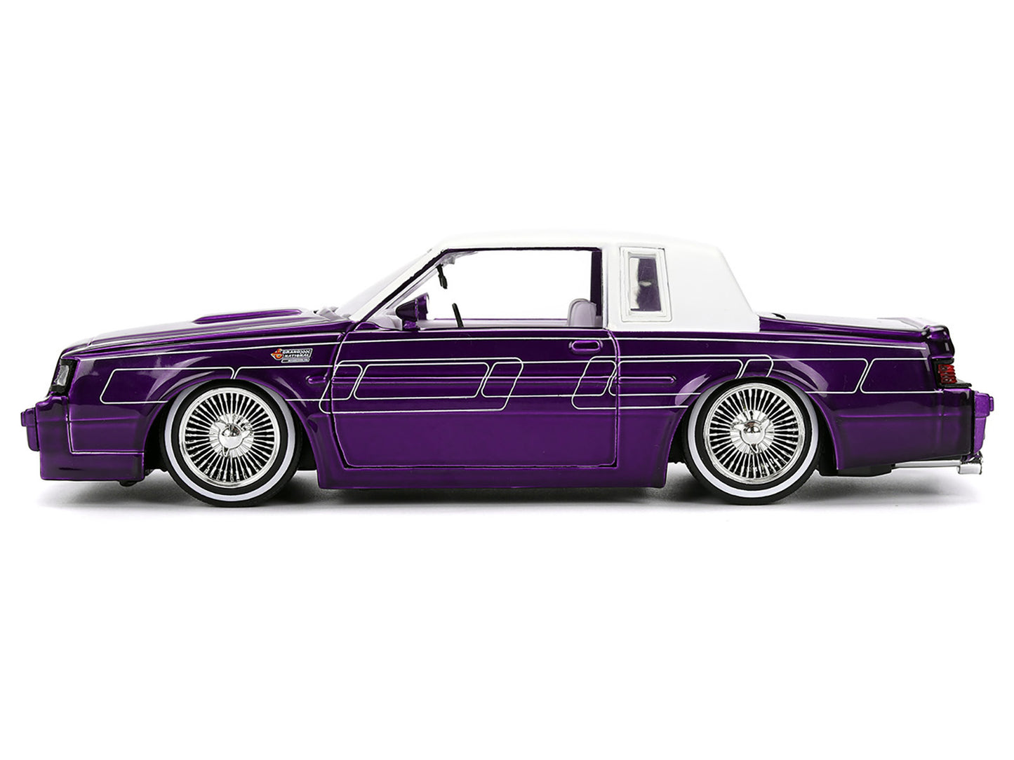 1987 Buick Grand National Candy Purple with Graphics and White Top Interior "Bigtime Muscle" Series 1/24 Diecast Model Car by Jada <h2>1987 Jada</h2> <p>High-quality perfect for collectors enthusiasts
