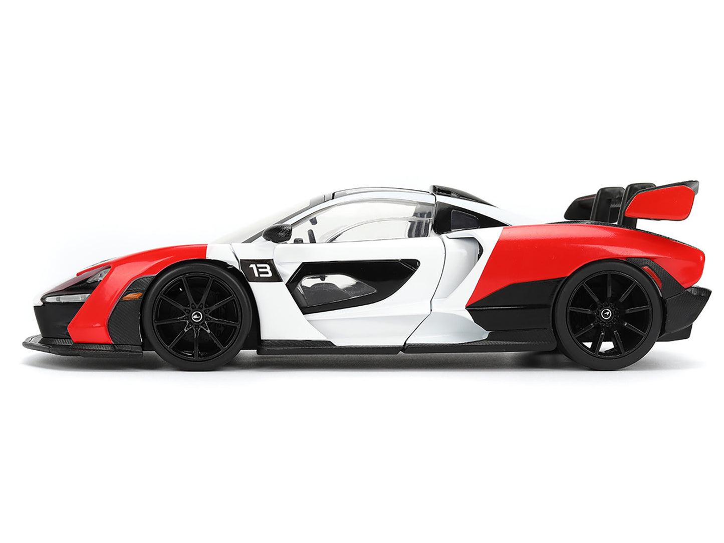 McLaren Senna Red and White with Carbon Hood Top "HyperSpec" Series 1/24 Diecast Model Car by Jada <h2>McLaren Jada</h2> <p>High-quality perfect for collectors enthusiasts. Features detailed interior