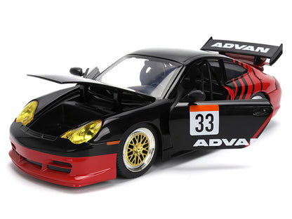 Porsche 911 GT3 RS (996) #33 "ADVAN" Black and Red "Hyper-Spec" Series 1/24 Diecast Model Car by Jada <h2>Porsche Jada</h2> <p>High-quality perfect for collectors enthusiasts. Features detailed interi