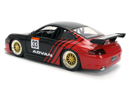 Porsche 911 GT3 RS (996) #33 "ADVAN" Black and Red "Hyper-Spec" Series 1/24 Diecast Model Car by Jada <h2>Porsche Jada</h2> <p>High-quality perfect for collectors enthusiasts. Features detailed interi