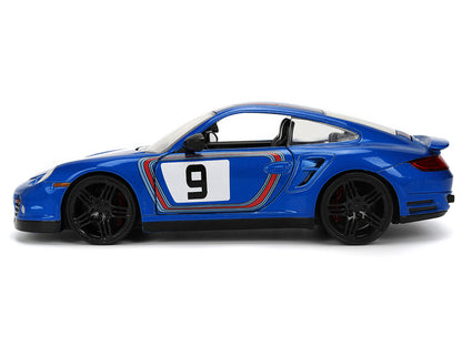 Porsche 911 Turbo (997) #9 Blue Metallic with Stripes "Hyper-Spec" Series 1/24 Diecast Model Car by Jada <h2>Porsche Jada</h2> <p>High-quality perfect for collectors and enthusiasts. Features detailed