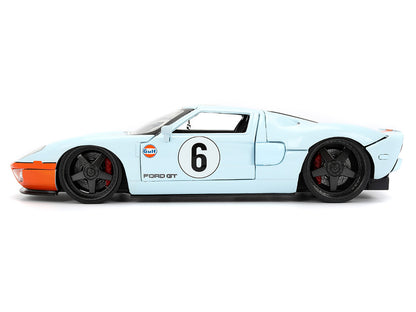 2005 Ford GT #6 "Gulf Oil" Light Blue with Orange Stripes "Hyper-Spec" Series 1/24 Diecast Model Car by Jada <h2>2005 Jada</h2> <p>High-quality perfect for collectors and enthusiasts. Features detaile