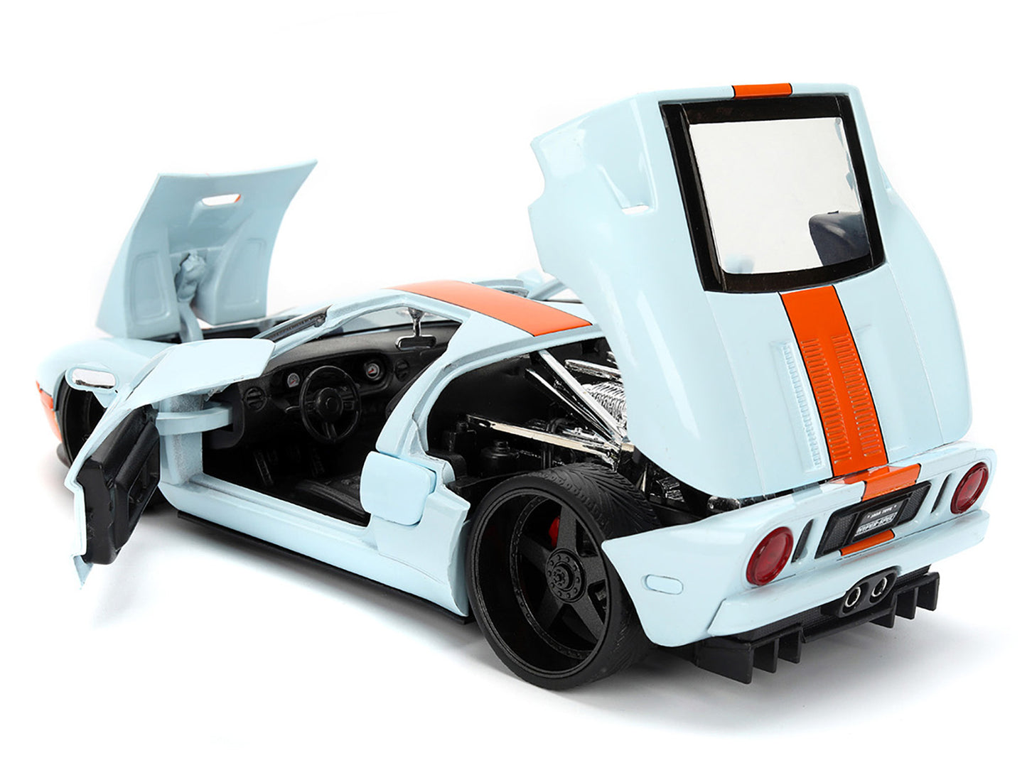 2005 Ford GT #6 "Gulf Oil" Light Blue with Orange Stripes "Hyper-Spec" Series 1/24 Diecast Model Car by Jada <h2>2005 Jada</h2> <p>High-quality perfect for collectors and enthusiasts. Features detaile