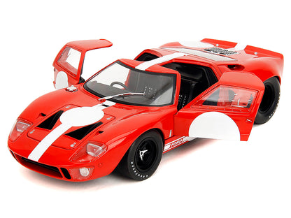 Ford GT40 MK1 Red with White Stripes and Graphics "Pink Slips" Series 1/18 Diecast Model Car by Jada <h2>Ford Jada</h2> <p>High-quality perfect for collectors enthusiasts. Features detailed interior e