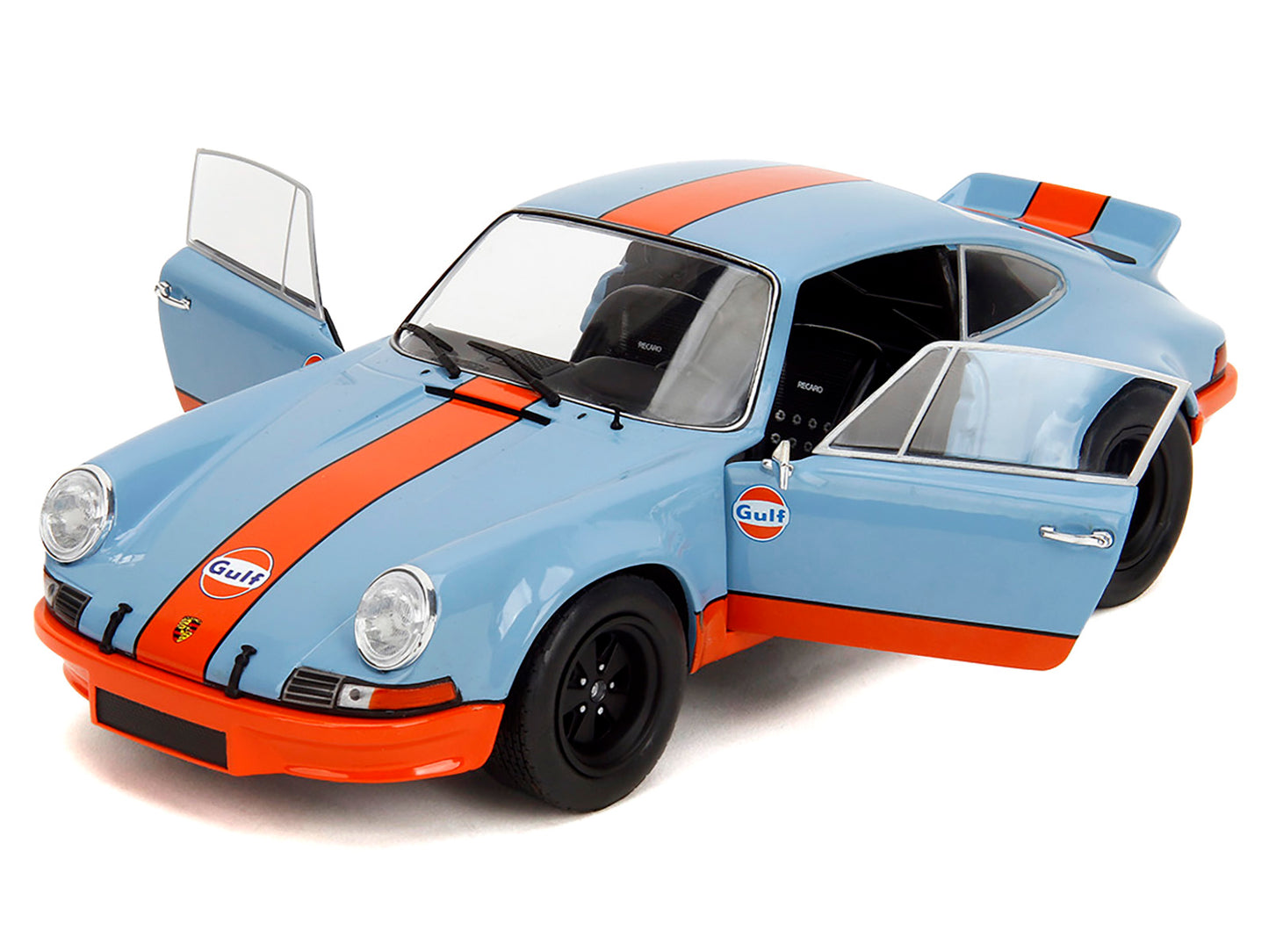 Porsche 911 RSR "Gulf Oil" Light Blue with Orange Stripes "Pink Slips" Series 1/18 Diecast Model Car by Jada <h2>Porsche Jada</h2> <p>High-quality perfect for collectors and enthusiasts. Features deta