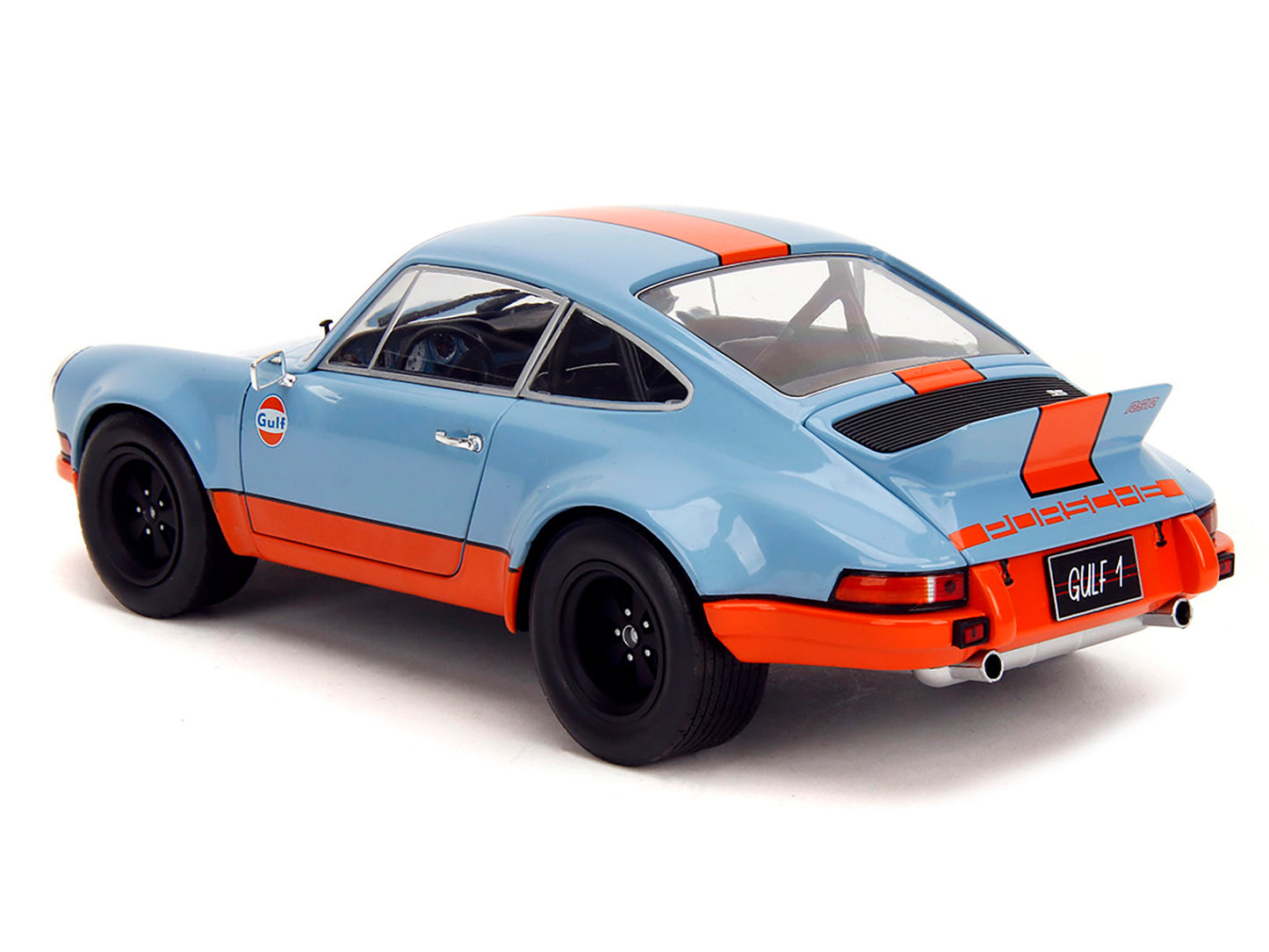 Porsche 911 RSR "Gulf Oil" Light Blue with Orange Stripes "Pink Slips" Series 1/18 Diecast Model Car by Jada <h2>Porsche Jada</h2> <p>High-quality perfect for collectors and enthusiasts. Features deta