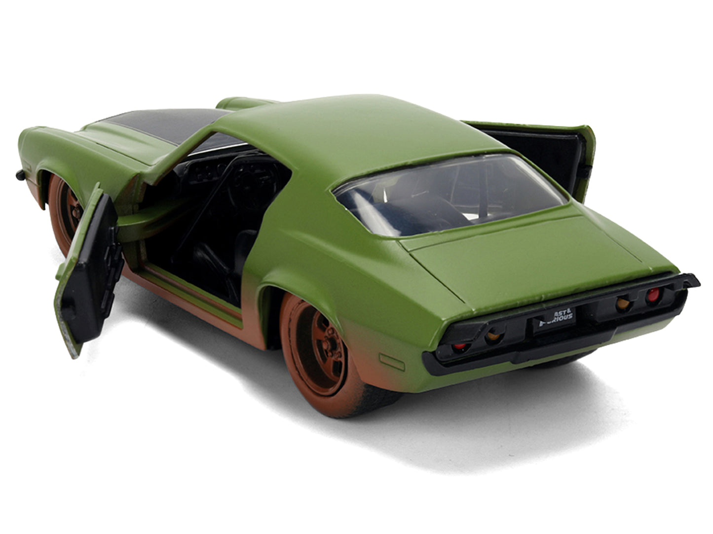 Dom's 1973 Chevrolet Camaro "F-Bomb" Matt Green (Dirty Version) with Black Hood Stripe "Fast & Furious" (2009) Movie Furious 25 Years" Series 1/32 Diecast Model Car by Jada <h2>Dom's Jada</h2> <p>High