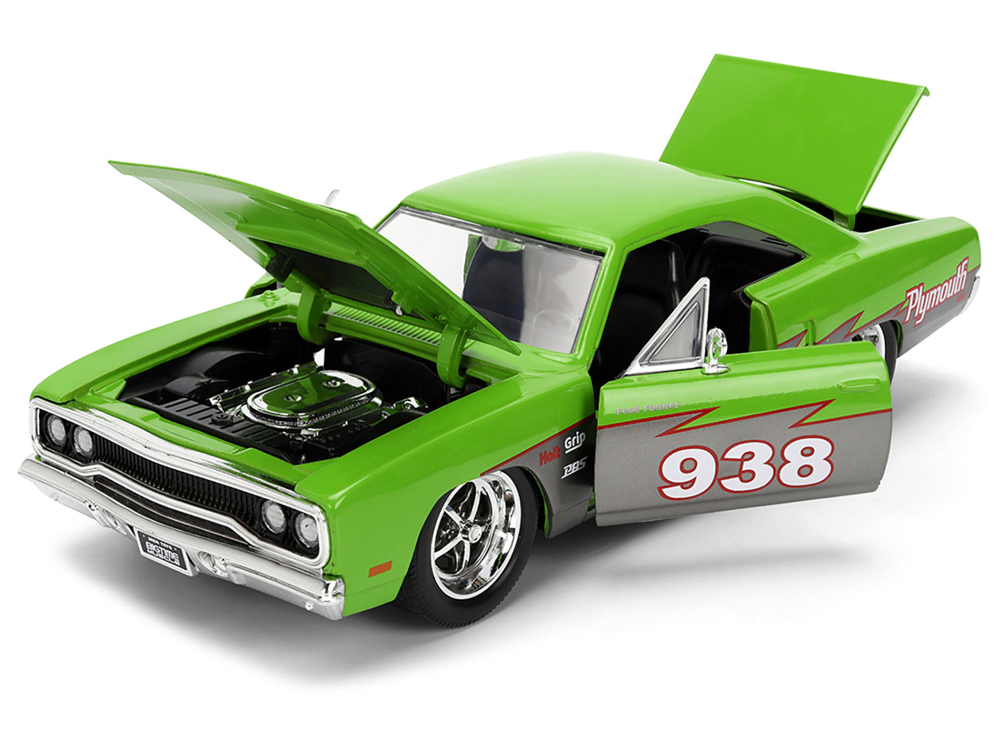 1970 Plymouth Road Runner #938 Green and Gray Metallic "Bigtime Muscle" Series 1/24 Diecast Model Car by Jada <h2>1970 Jada</h2> <p>High-quality perfect for collectors enthusiasts. Features detailed i