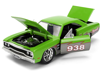 1970 Plymouth Road Runner #938 Green and Gray Metallic "Bigtime Muscle" Series 1/24 Diecast Model Car by Jada <h2>1970 Jada</h2> <p>High-quality perfect for collectors enthusiasts. Features detailed i