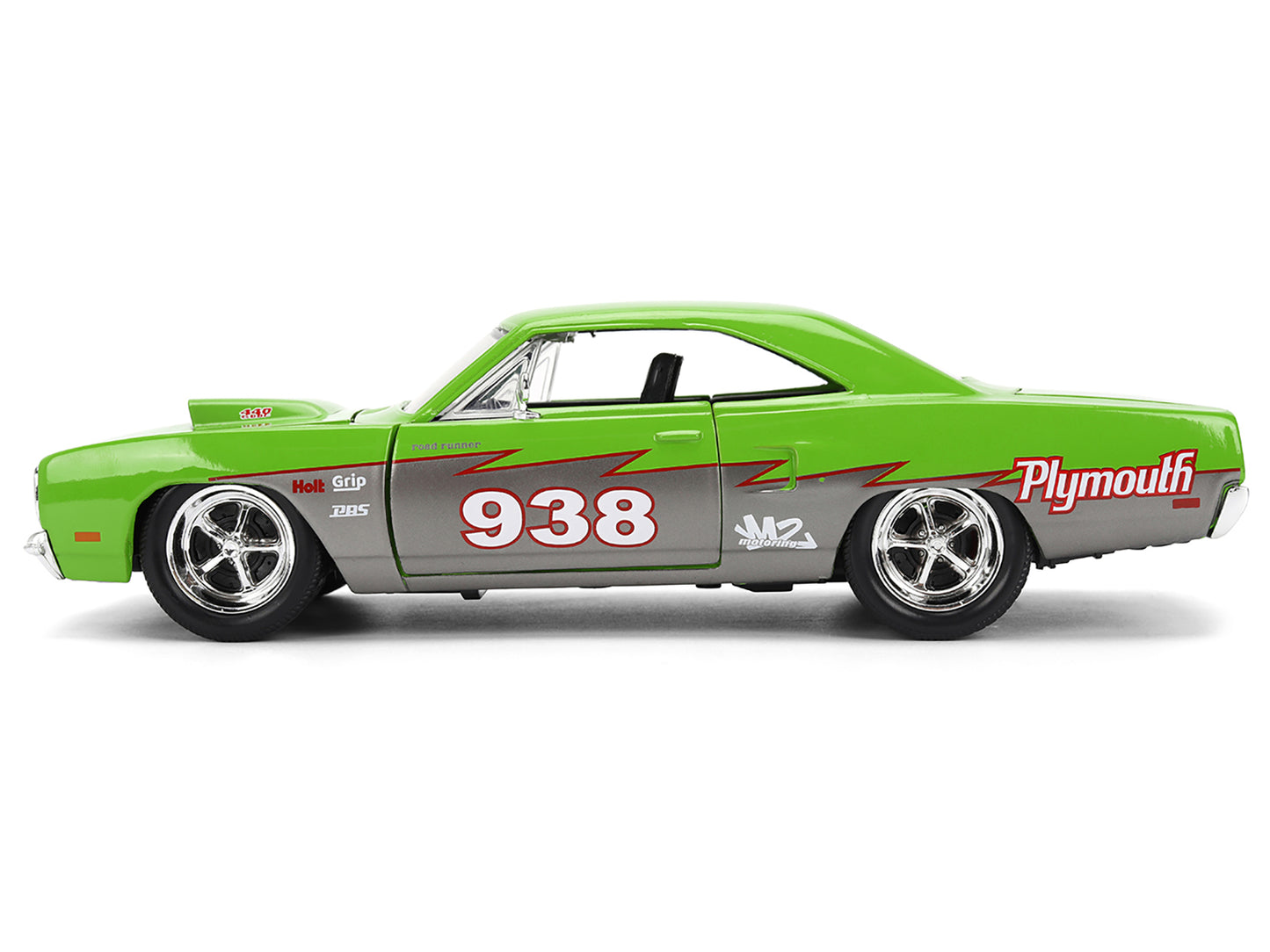 1970 Plymouth Road Runner #938 Green and Gray Metallic "Bigtime Muscle" Series 1/24 Diecast Model Car by Jada <h2>1970 Jada</h2> <p>High-quality perfect for collectors enthusiasts. Features detailed i