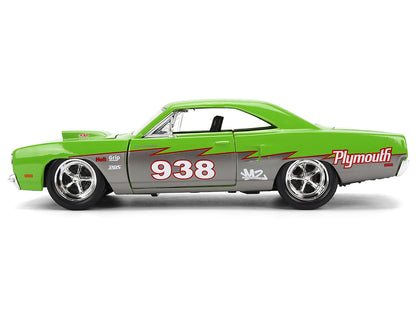 1970 Plymouth Road Runner #938 Green and Gray Metallic "Bigtime Muscle" Series 1/24 Diecast Model Car by Jada <h2>1970 Jada</h2> <p>High-quality perfect for collectors enthusiasts. Features detailed i