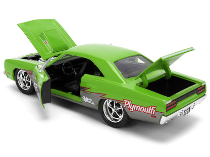 1970 Plymouth Road Runner #938 Green and Gray Metallic "Bigtime Muscle" Series 1/24 Diecast Model Car by Jada <h2>1970 Jada</h2> <p>High-quality perfect for collectors enthusiasts. Features detailed i