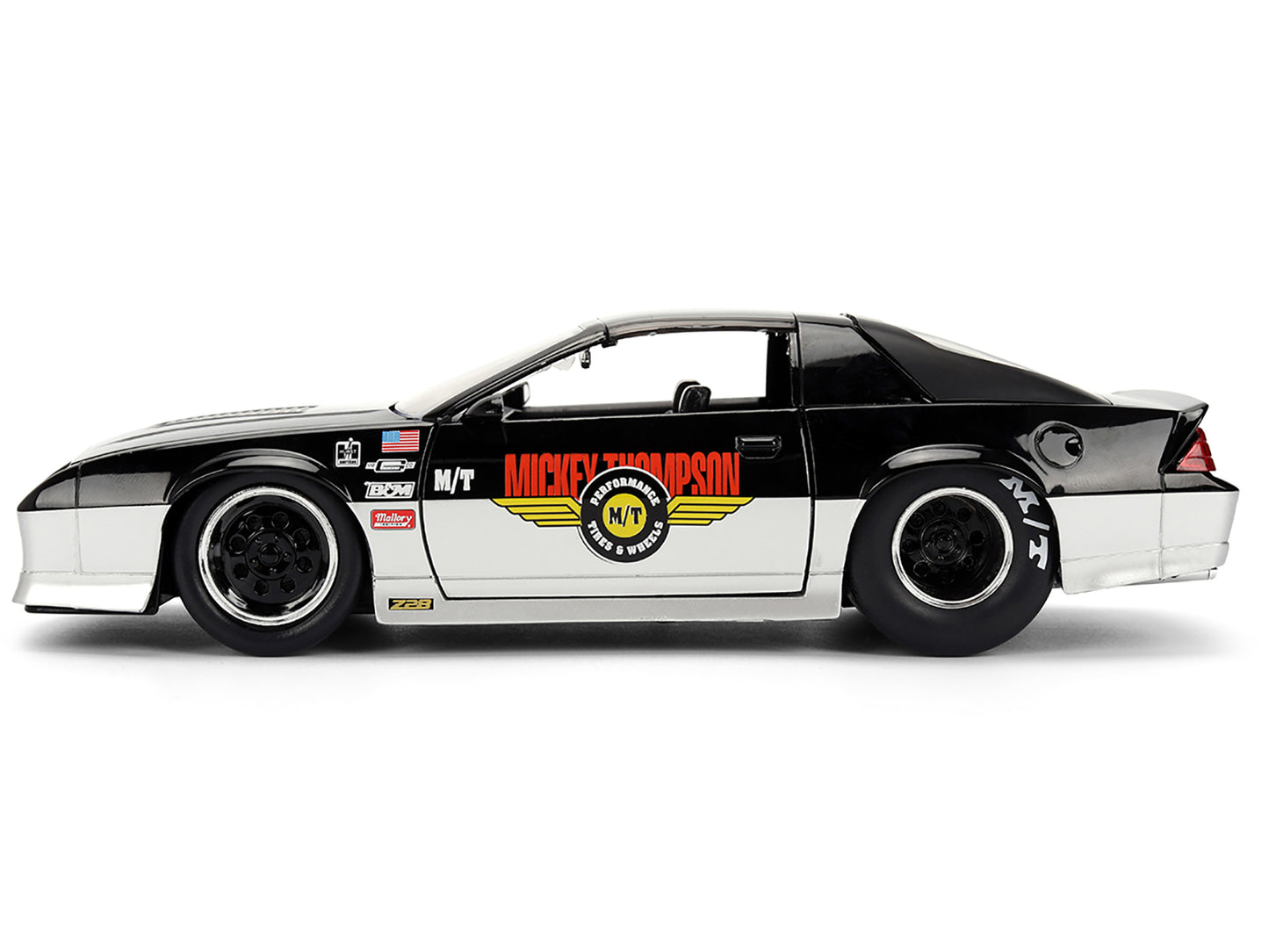 1985 Chevrolet Camaro Z28 "Mickey Thompson" Black and Silver Metallic "Bigtime Muscle" Series 1/24 Diecast Model Car by Jada <h2>1985 Jada</h2> <p>High-quality perfect for collectors enthusiasts. Feat