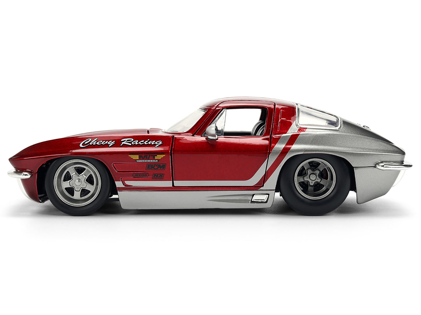1963 Chevrolet Corvette Stingray "Chevy Racing" Red Metallic and Gray "Bigtime Muscle" Series 1/24 Diecast Model Car by Jada <h2>1963 Jada</h2> <p>High-quality perfect for collectors enthusiasts. Feat