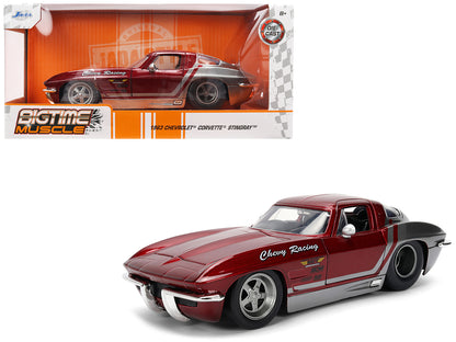1963 Chevrolet Corvette Stingray "Chevy Racing" Red Metallic and Gray "Bigtime Muscle" Series 1/24 Diecast Model Car by Jada <h2>1963 Jada</h2> <p>High-quality perfect for collectors enthusiasts. Feat