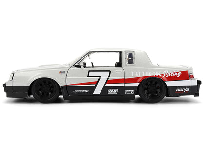1987 Buick Grand National #7 "Buick Racing" Matt Silver Metallic with Red and Black Stripes "Bigtime Muscle" Series 1/24 Diecast Model by Jada <h2>1987 Jada</h2> <p>High-quality car perfect for collec