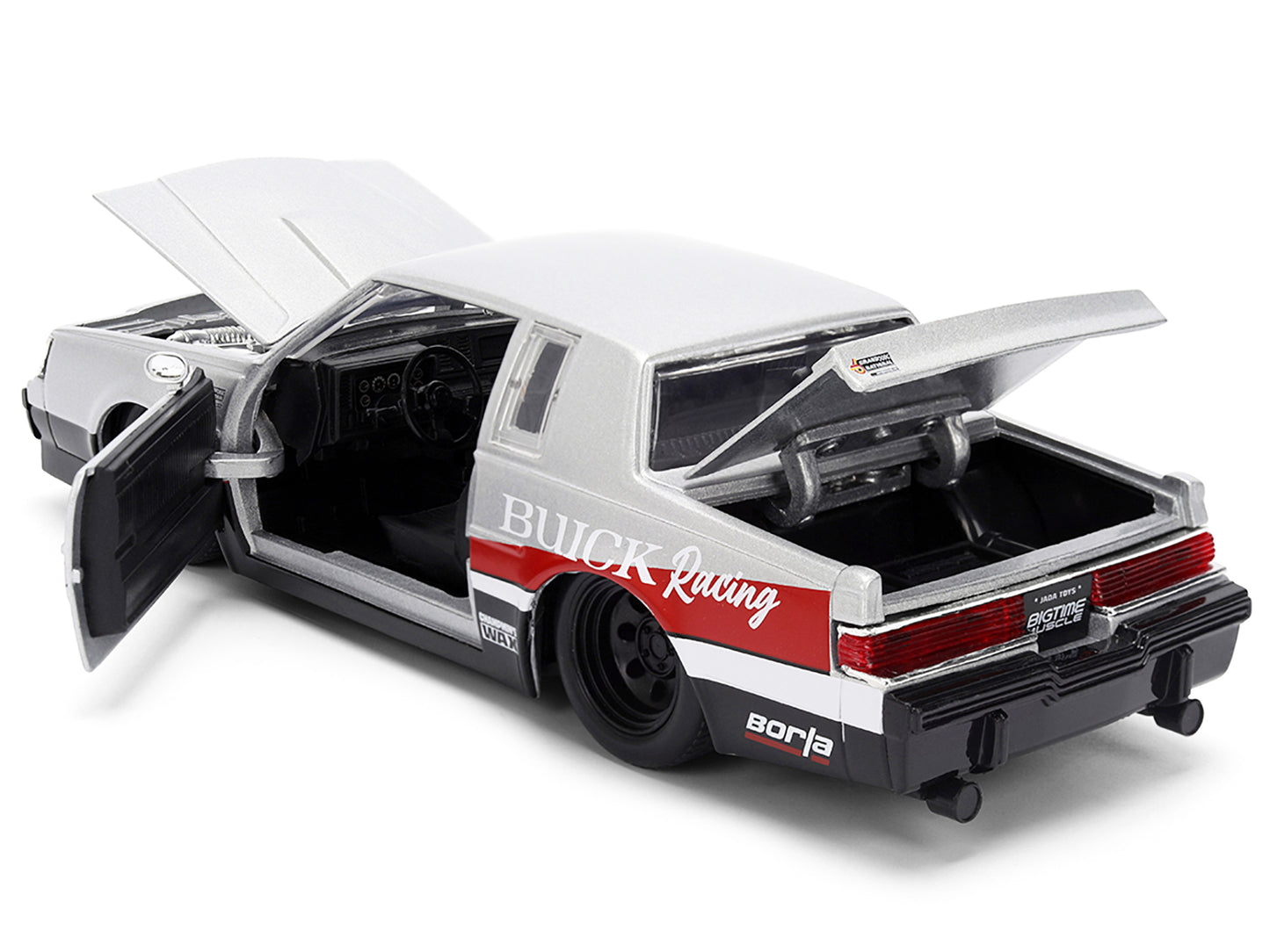 1987 Buick Grand National #7 "Buick Racing" Matt Silver Metallic with Red and Black Stripes "Bigtime Muscle" Series 1/24 Diecast Model by Jada <h2>1987 Jada</h2> <p>High-quality car perfect for collec