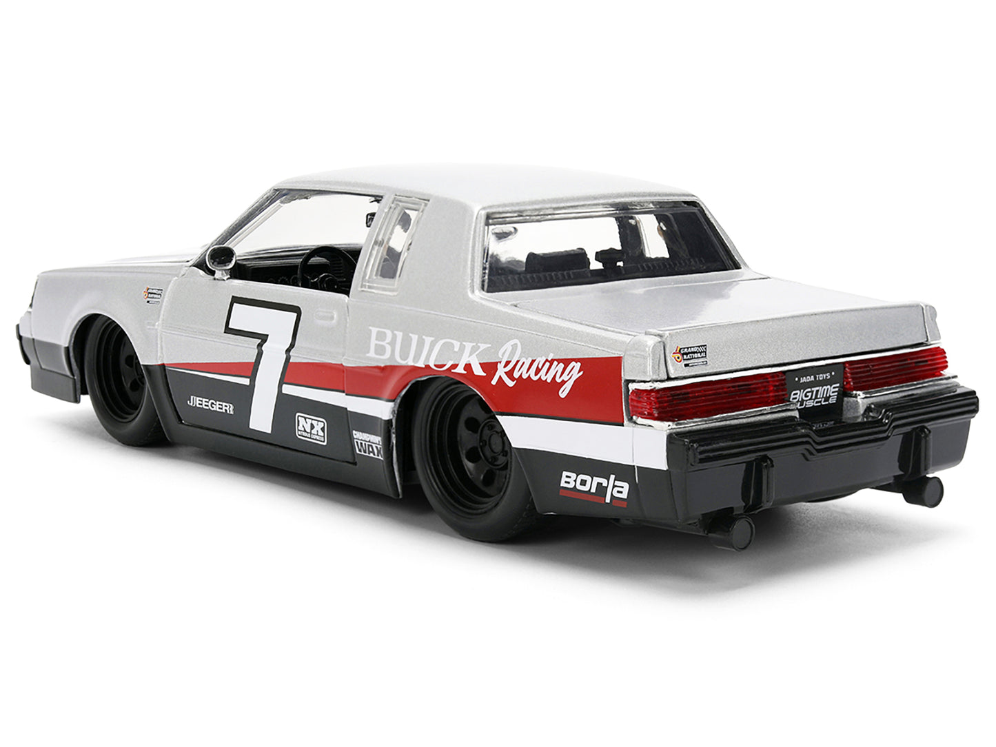 1987 Buick Grand National #7 "Buick Racing" Matt Silver Metallic with Red and Black Stripes "Bigtime Muscle" Series 1/24 Diecast Model by Jada <h2>1987 Jada</h2> <p>High-quality car perfect for collec