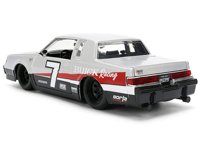 1987 Buick Grand National #7 "Buick Racing" Matt Silver Metallic with Red and Black Stripes "Bigtime Muscle" Series 1/24 Diecast Model by Jada <h2>1987 Jada</h2> <p>High-quality car perfect for collec