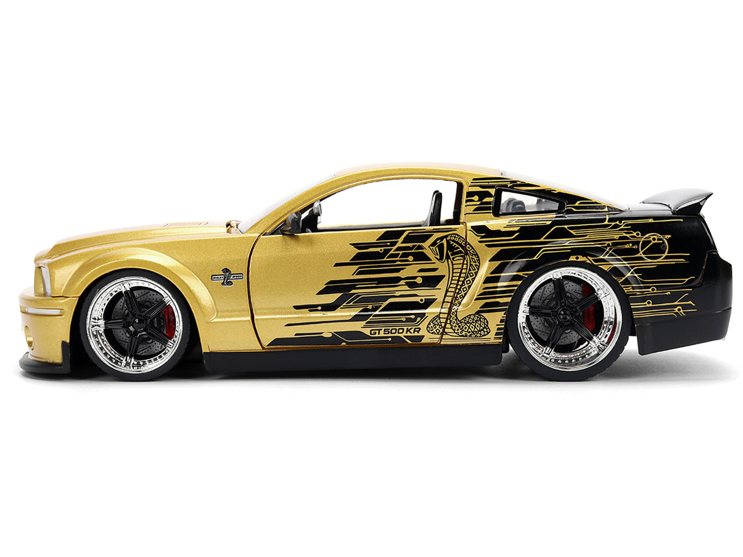 2008 Ford Shelby Mustang GT-500KR Gold Metallic and Black with Graphics "Bigtime Muscle" Series 1/24 Diecast Model Car by Jada <h2>2008 Jada</h2> <p>High-quality perfect for collectors enthusiasts. Fe