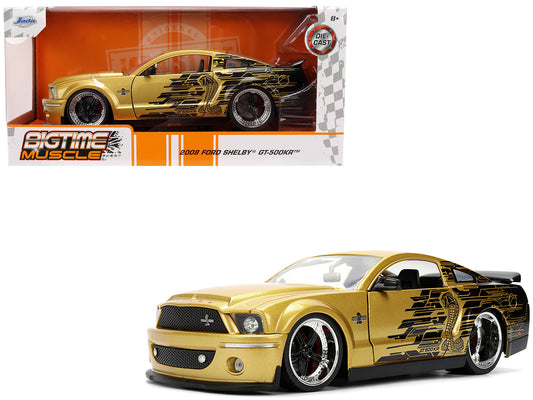2008 Ford Shelby Mustang GT-500KR Gold Metallic and Black with Graphics "Bigtime Muscle" Series 1/24 Diecast Model Car by Jada <h2>2008 Jada</h2> <p>High-quality perfect for collectors enthusiasts. Fe