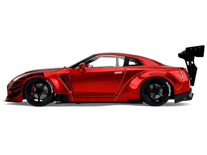 Nissan GT-R (R35) Liberty Walk Body Kit 2.0 RHD (Right Hand Drive) Red Metallic with Carbon Hood "Pink Slips" Series 1/18 Diecast Model Car by Jada <h2>Nissan Jada</h2> <p>High-quality perfect for col