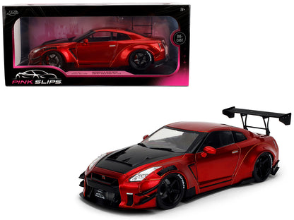 Nissan GT-R (R35) Liberty Walk Body Kit 2.0 RHD (Right Hand Drive) Red Metallic with Carbon Hood "Pink Slips" Series 1/18 Diecast Model Car by Jada <h2>Nissan Jada</h2> <p>High-quality perfect for col