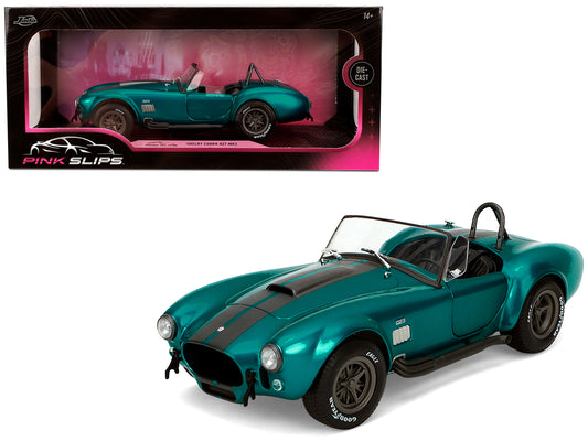 Shelby Cobra 427 MKII Teal Metallic with Gray Stripes "Pink Slips" Series 1/18 Diecast Model Car by Jada <h2>Shelby Jada</h2> <p>High-quality perfect for collectors and enthusiasts. Features detailed