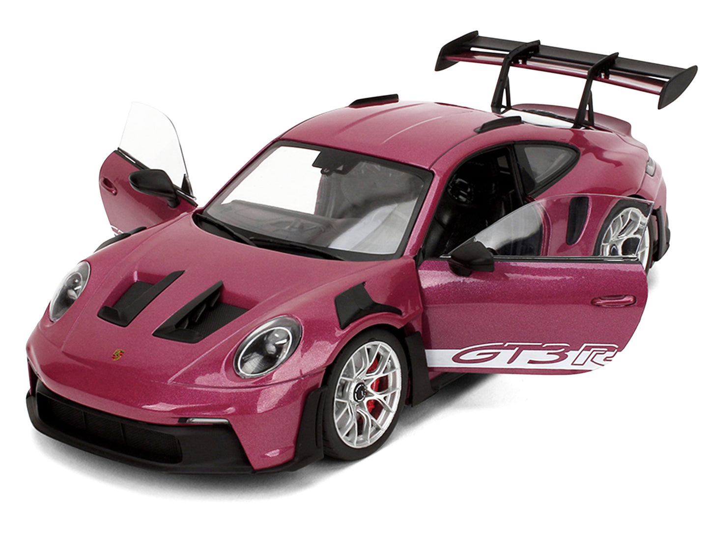 Porsche 911 GT3 RS Red Violet Metallic with White Stripes "Pink Slips" Series 1/18 Diecast Model Car by Jada <h2>Porsche Jada</h2> <p>High-quality perfect for collectors and enthusiasts. Features deta