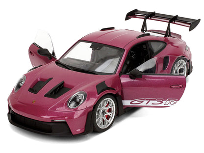 Porsche 911 GT3 RS Red Violet Metallic with White Stripes "Pink Slips" Series 1/18 Diecast Model Car by Jada <h2>Porsche Jada</h2> <p>High-quality perfect for collectors and enthusiasts. Features deta