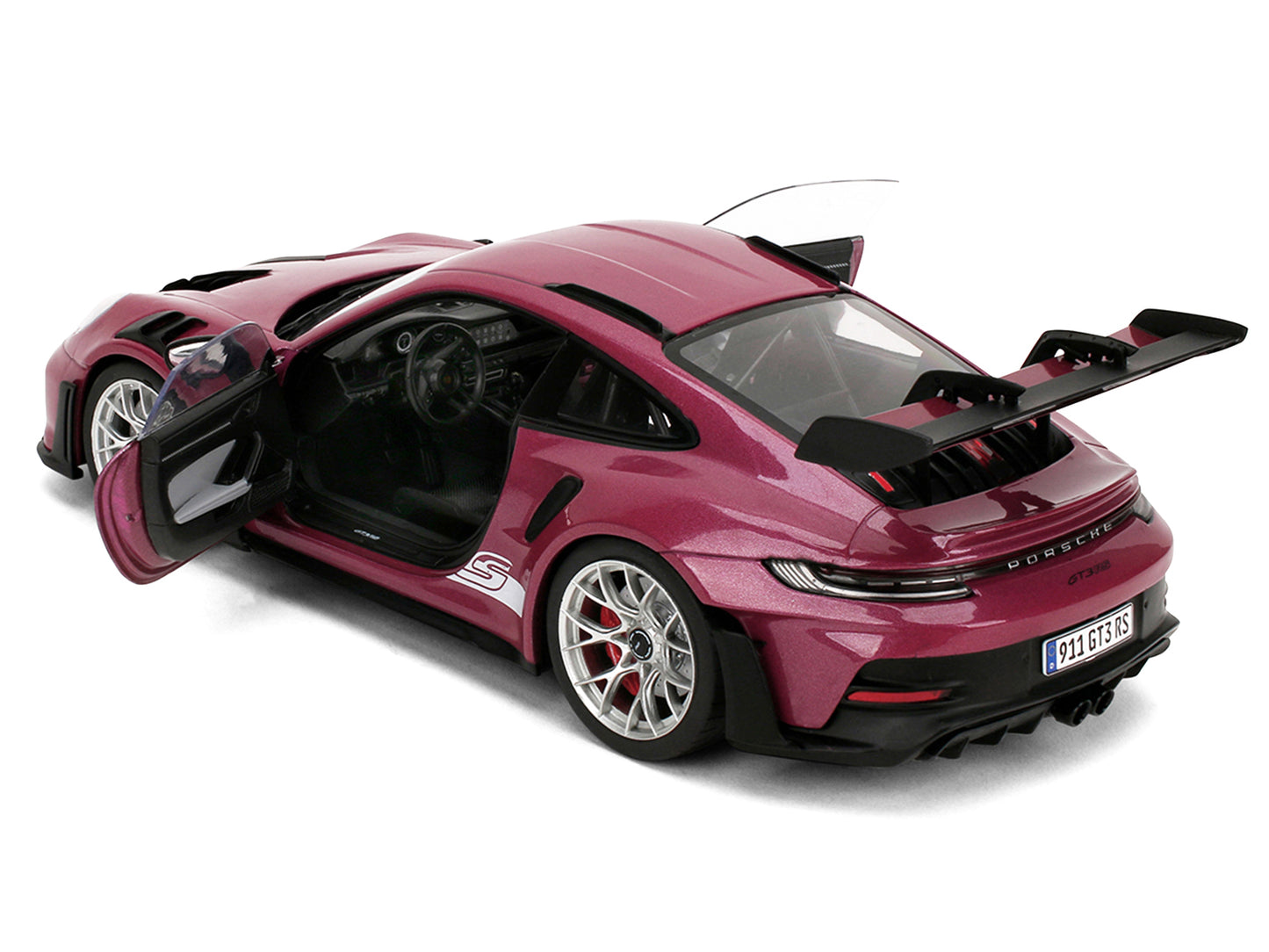 Porsche 911 GT3 RS Red Violet Metallic with White Stripes "Pink Slips" Series 1/18 Diecast Model Car by Jada <h2>Porsche Jada</h2> <p>High-quality perfect for collectors and enthusiasts. Features deta