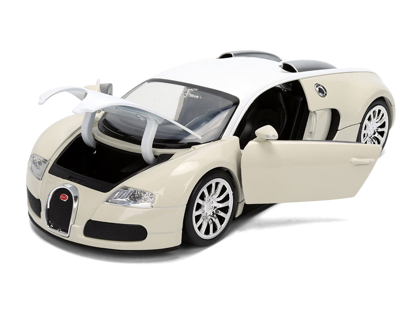 2011 Bugatti Veyron White and Tan "Furious 7" (2015) Movie "25 Years of Fast & Furious" Series 1/24 Diecast Model Car by Jada