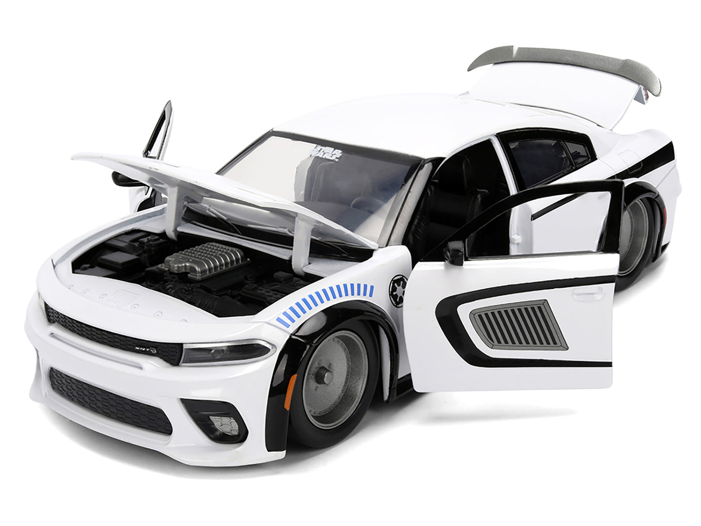 2021 Dodge Charger SRT Hellcat White with Graphics and Stormtrooper Figure "Star Wars" Franchise "Hollywood Rides" Series 1/24 Diecast Model Car by Jada <h2>2021 Jada</h2> <p>High-quality perfect for