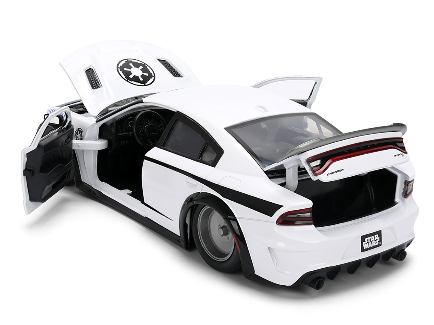 2021 Dodge Charger SRT Hellcat White with Graphics and Stormtrooper Figure "Star Wars" Franchise "Hollywood Rides" Series 1/24 Diecast Model Car by Jada <h2>2021 Jada</h2> <p>High-quality perfect for
