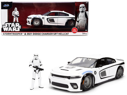 2021 Dodge Charger SRT Hellcat White with Graphics and Stormtrooper Figure "Star Wars" Franchise "Hollywood Rides" Series 1/24 Diecast Model Car by Jada <h2>2021 Jada</h2> <p>High-quality perfect for