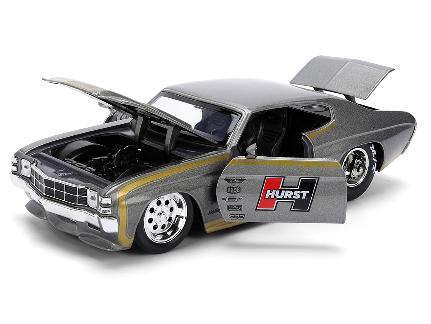 1971 Chevrolet Chevelle SS "Hurst" Gray Metallic with Gold Stripes "Bigtime Muscle" Series 1/24 Diecast Model Car by Jada <h2>1971 Jada</h2> <p>High-quality perfect for collectors and enthusiasts. Fea