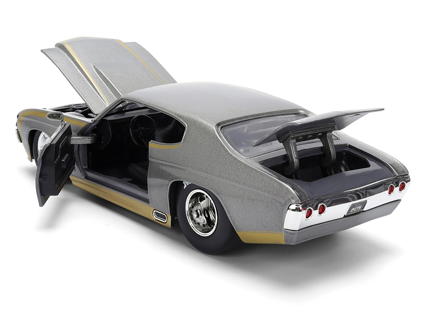 1971 Chevrolet Chevelle SS "Hurst" Gray Metallic with Gold Stripes "Bigtime Muscle" Series 1/24 Diecast Model Car by Jada <h2>1971 Jada</h2> <p>High-quality perfect for collectors and enthusiasts. Fea