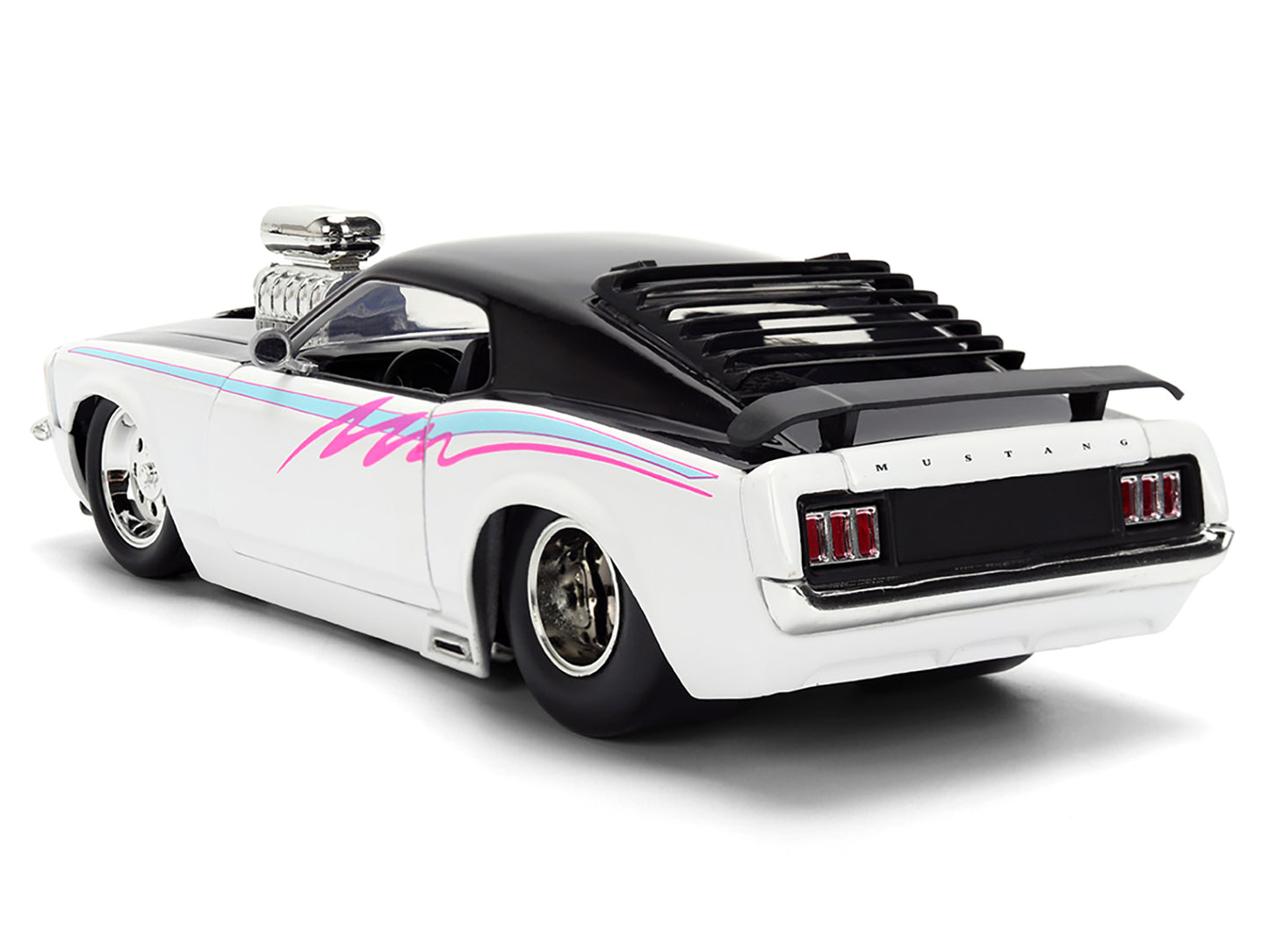 1970 Ford Mustang Boss 429 Black and White with Graphics "Bigtime Muscle" Series 1/24 Diecast Model Car by Jada <h2>1970 Jada</h2> <p>High-quality perfect for collectors enthusiasts. Features detailed