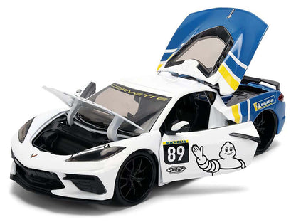 2020 Chevrolet Corvette Stingray C8 #89 "Michelin" White with Yellow and Blue Stripes "Bigtime Muscle" Series 1/24 Diecast Model Car by Jada <h2>2020 Jada</h2> <p>High-quality perfect for collectors e