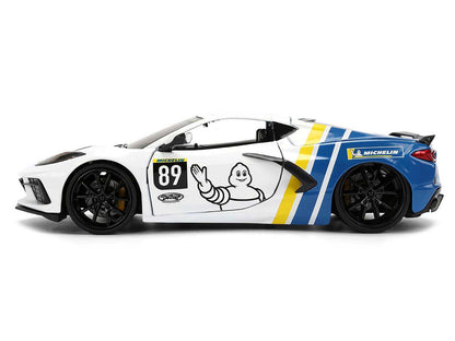 2020 Chevrolet Corvette Stingray C8 #89 "Michelin" White with Yellow and Blue Stripes "Bigtime Muscle" Series 1/24 Diecast Model Car by Jada <h2>2020 Jada</h2> <p>High-quality perfect for collectors e
